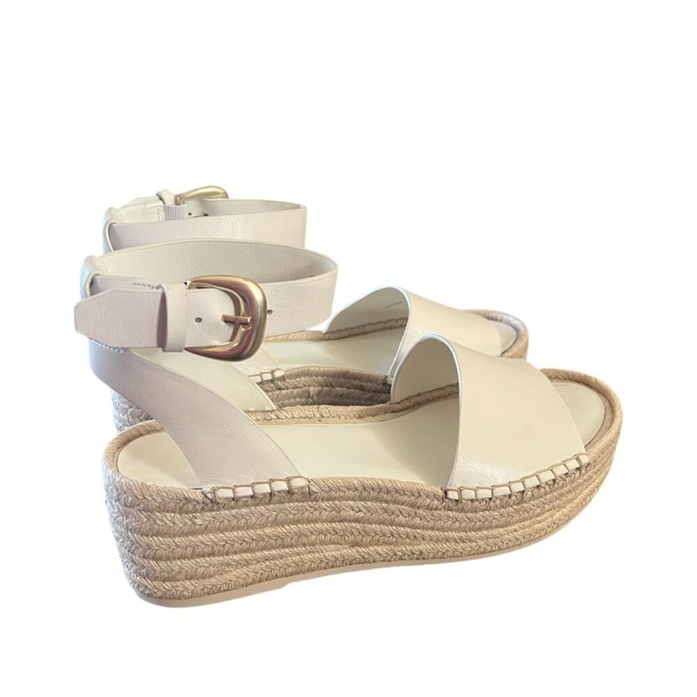 Vince Belisa Leather Wedge Espadrille Platform  Sandal In Milk NEW Size 9.5 - Picture 2 of 11